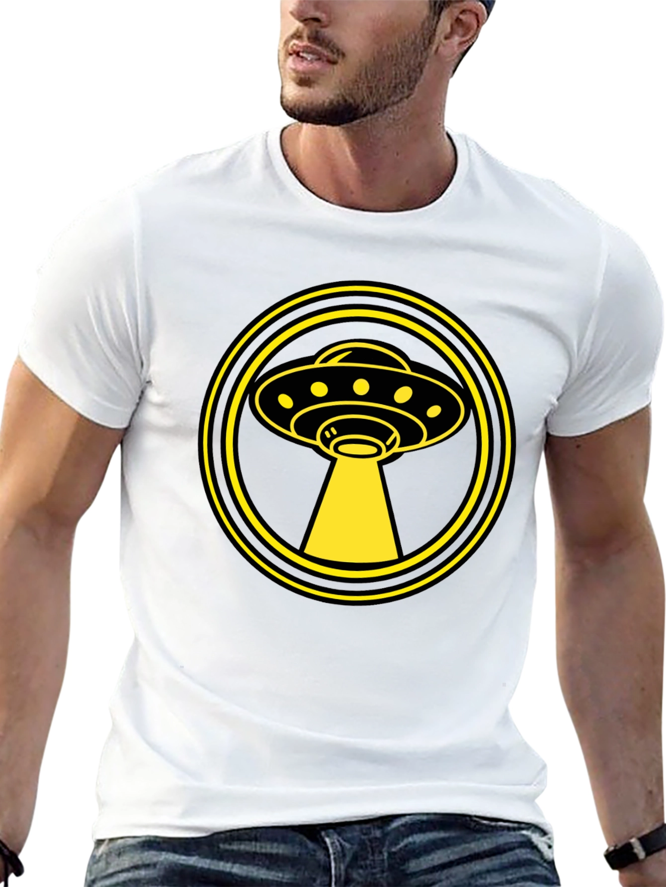UFO Abduction Graphic Tee - Sci-Fi Alien T-Shirt