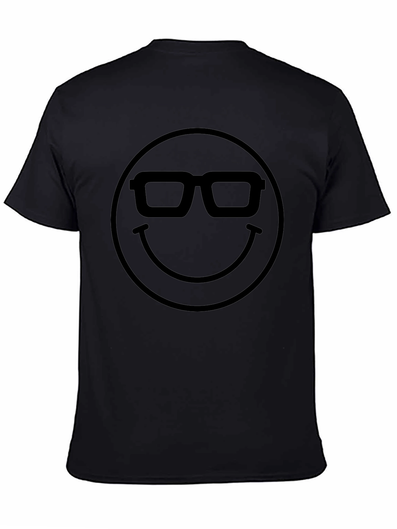 Geek Smiley Face T-Shirt - Black Graphic Tee