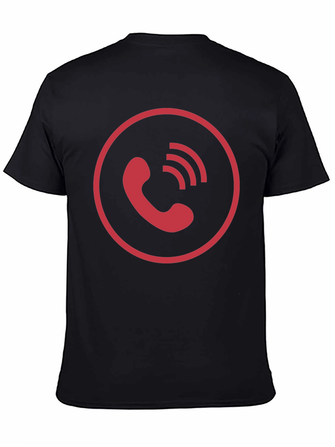 Red Phone Icon Black T-Shirt