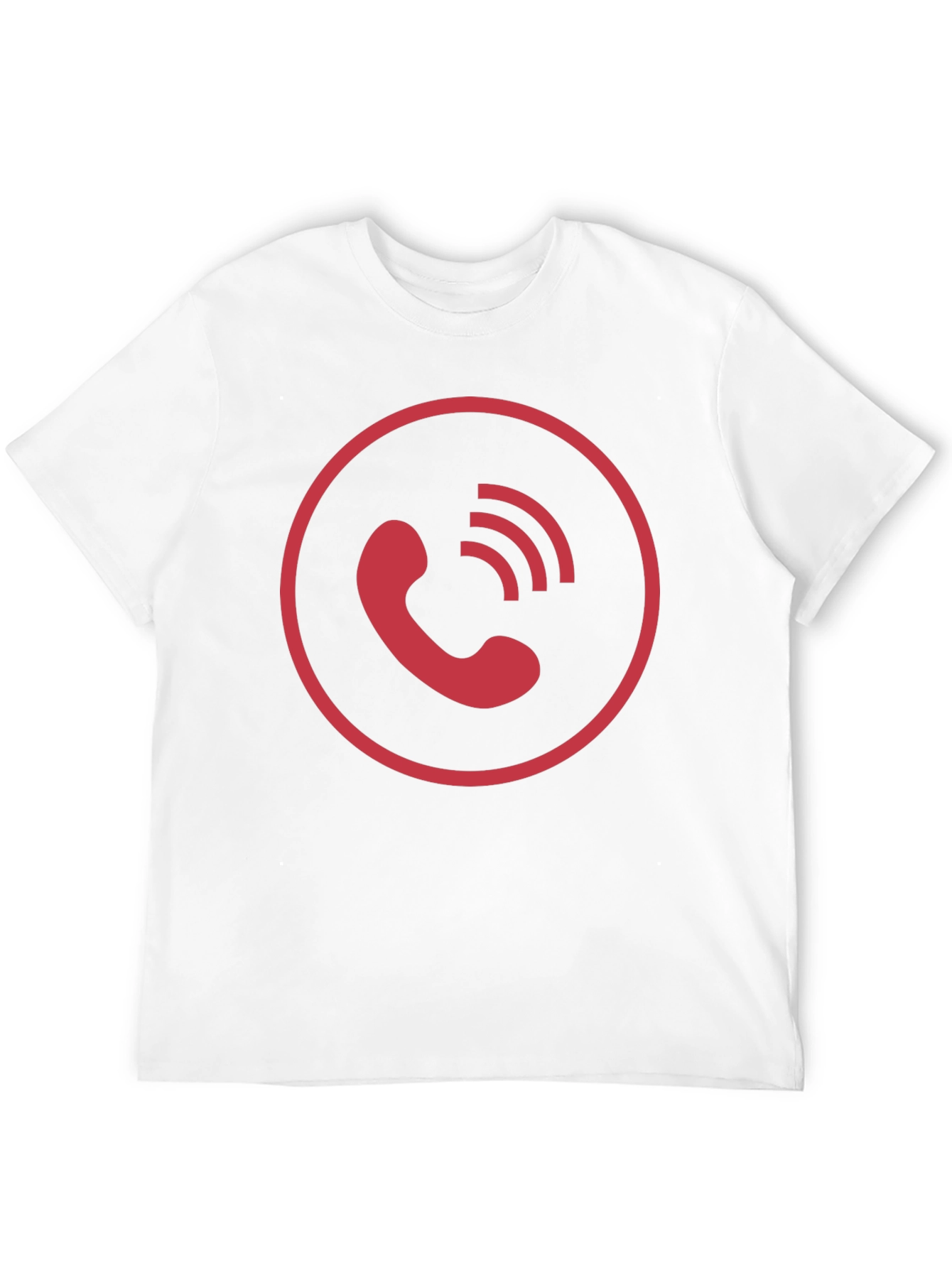 Red Phone Icon Black T-Shirt