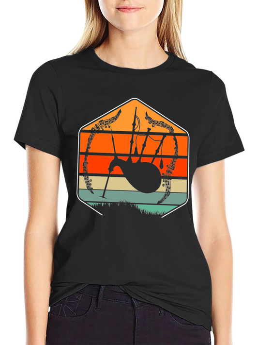Retro Bagpipe Music T-Shirt - Vintage Design