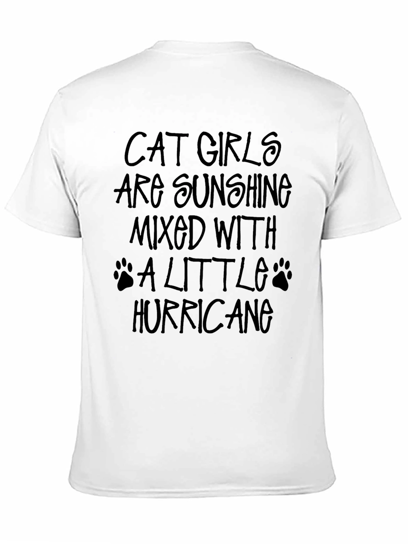 Cat Girls Hurricane Black Graphic T-Shirt