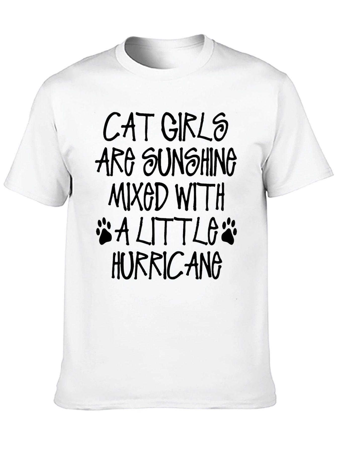 Cat Girls Hurricane Black Graphic T-Shirt