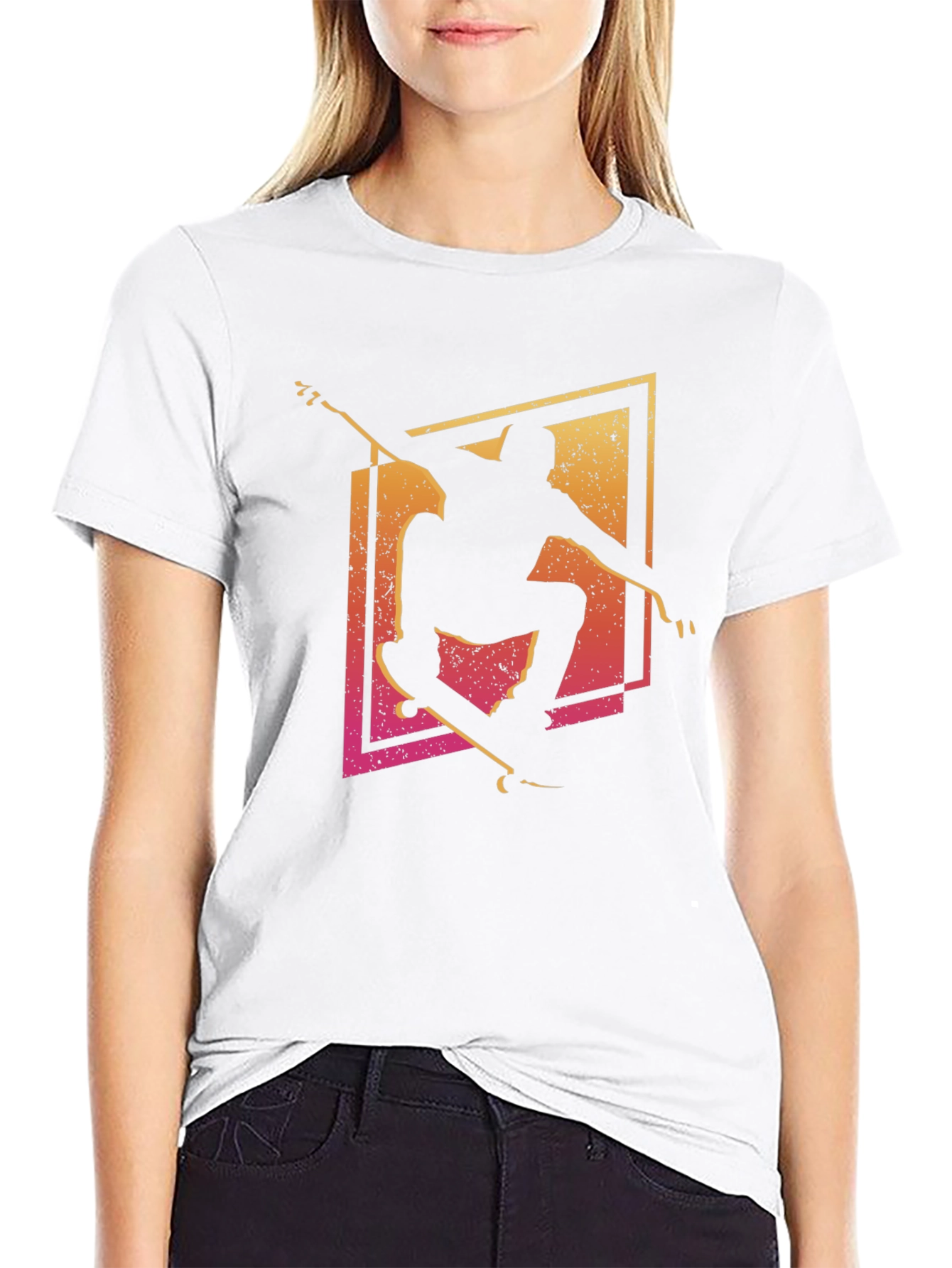 Skateboarder Graphic Tee - Black Cotton T-Shirt
