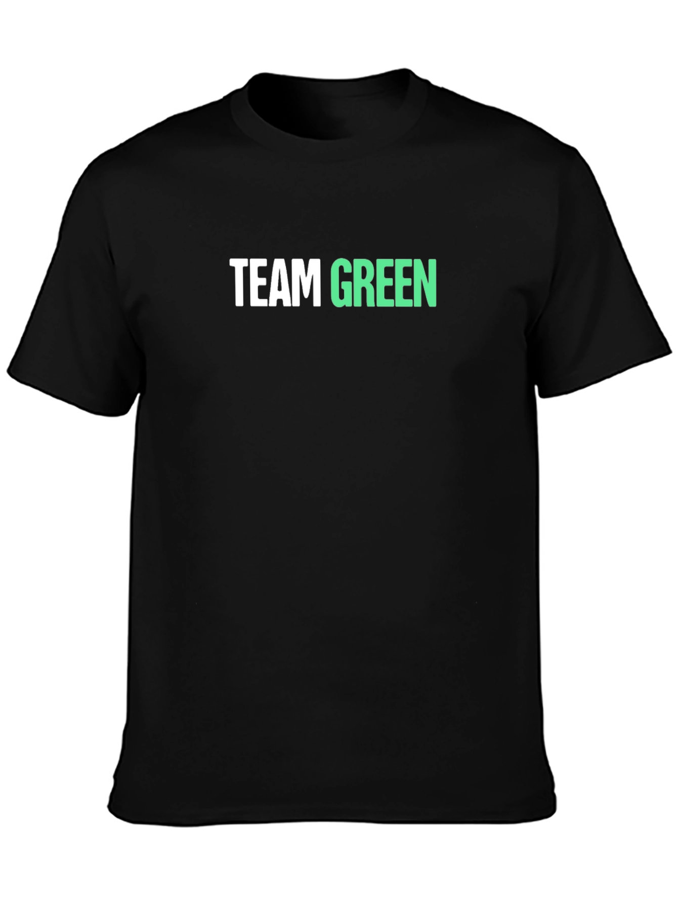 Team Green T-Shirt - Black Cotton Tee