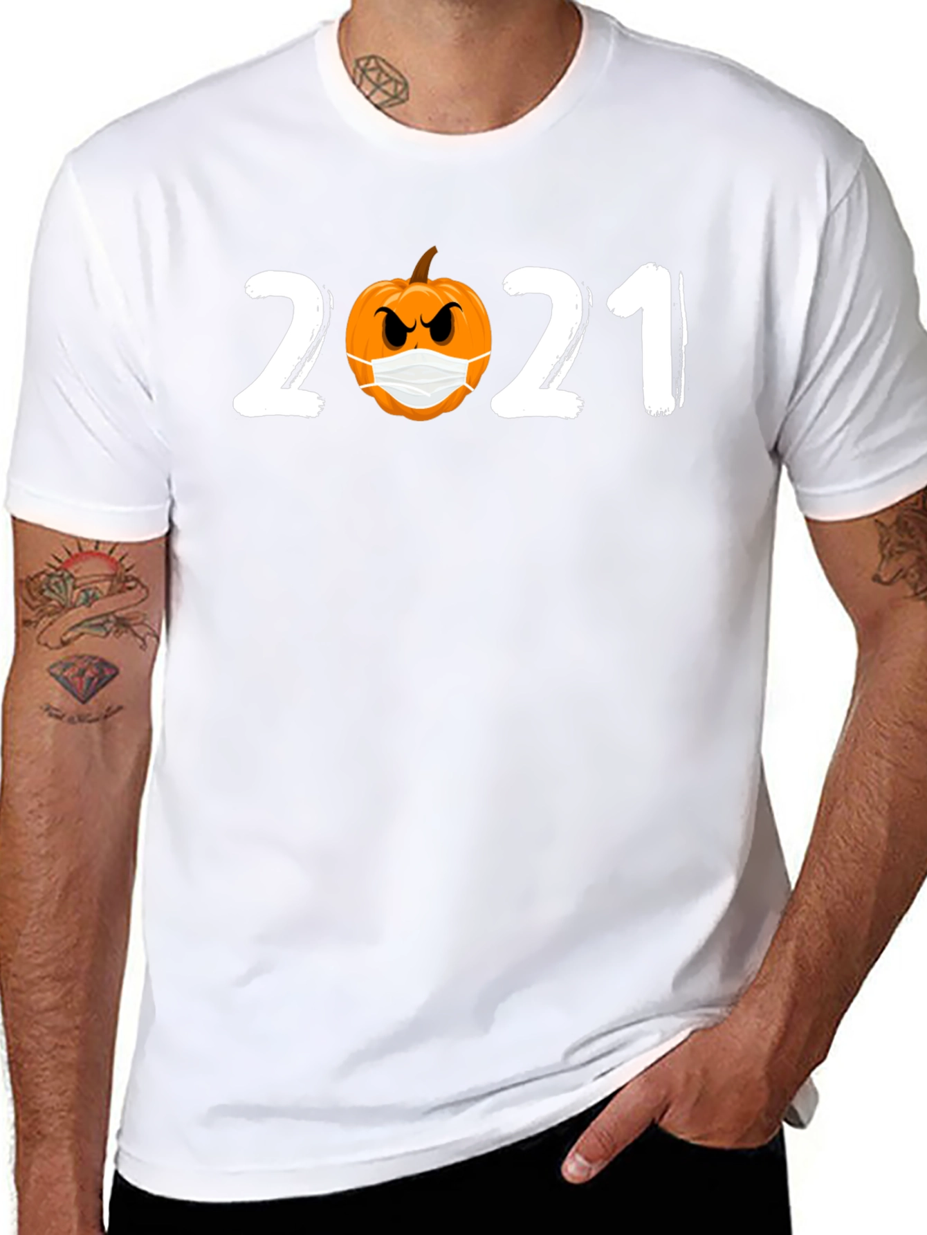 Halloween 2021 Masked Pumpkin T-Shirt