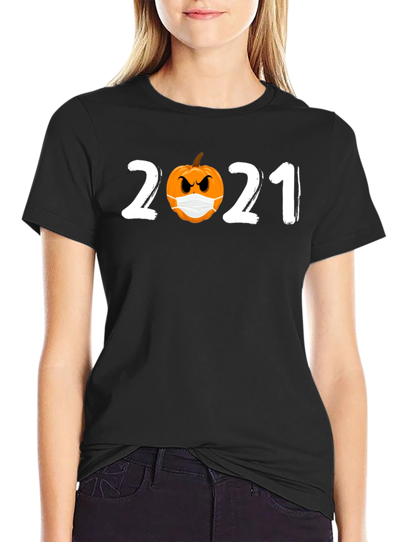 Halloween 2021 Masked Pumpkin T-Shirt