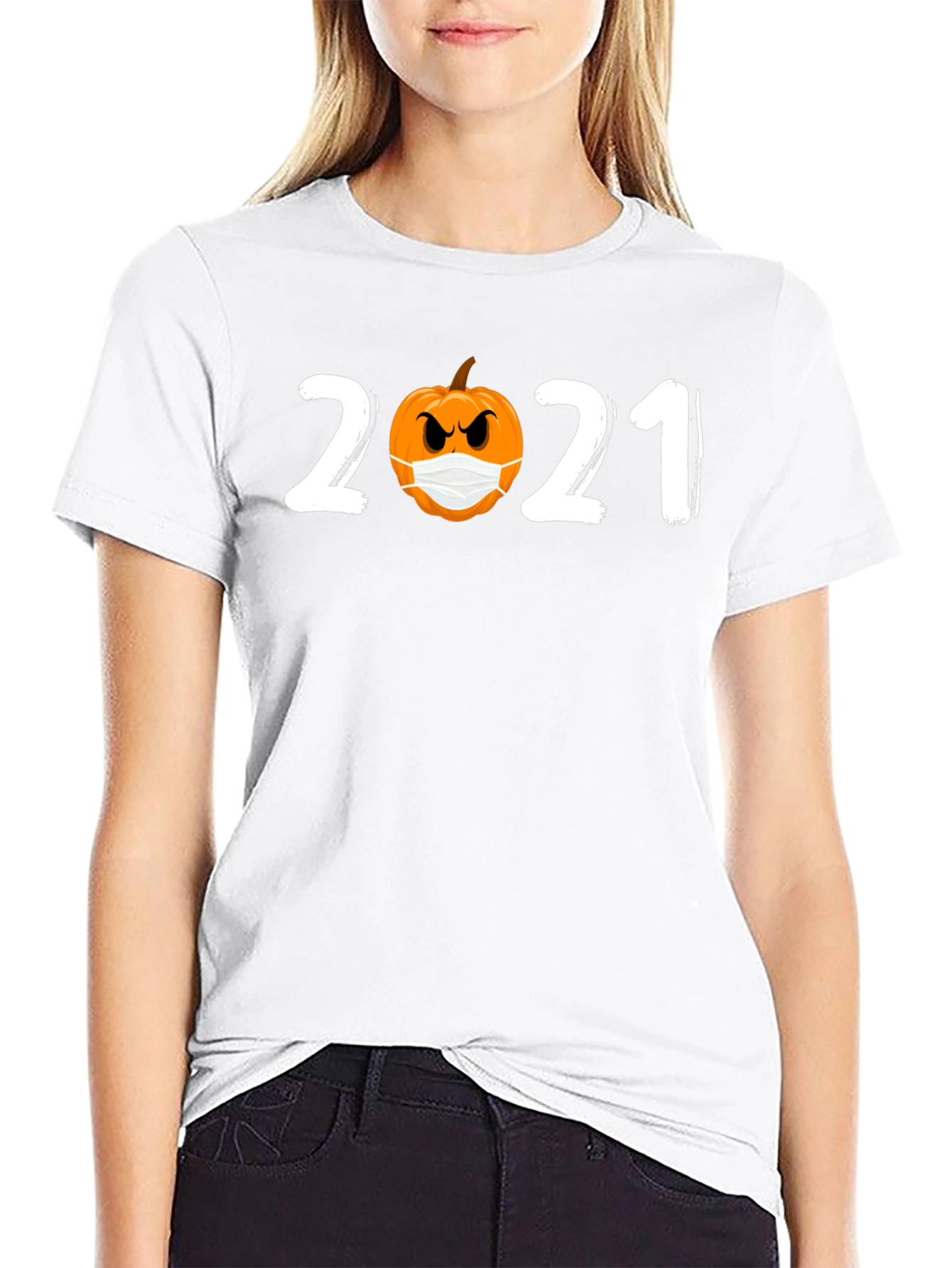 Halloween 2021 Masked Pumpkin T-Shirt
