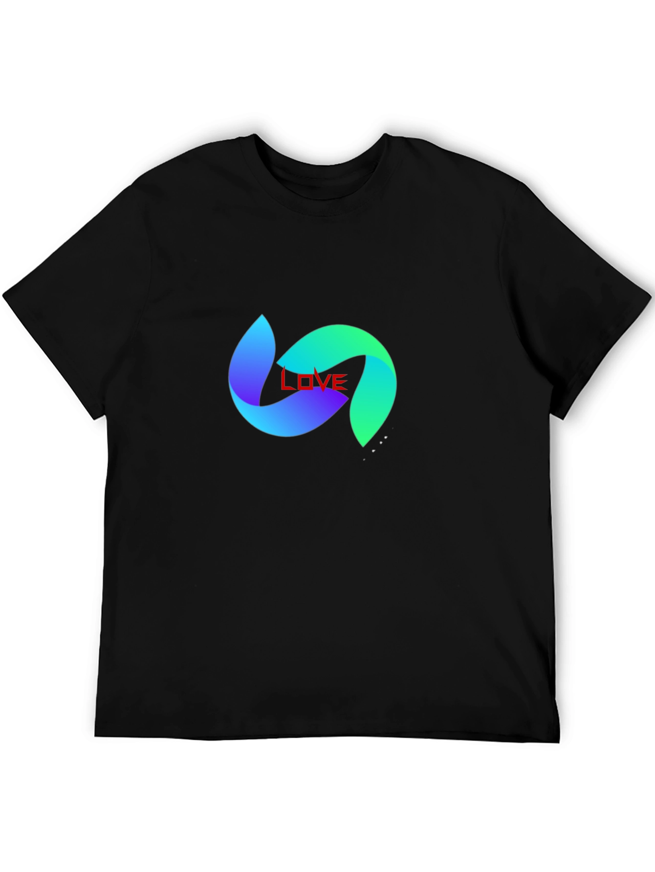 Love Abstract Graphic Print Black T-Shirt