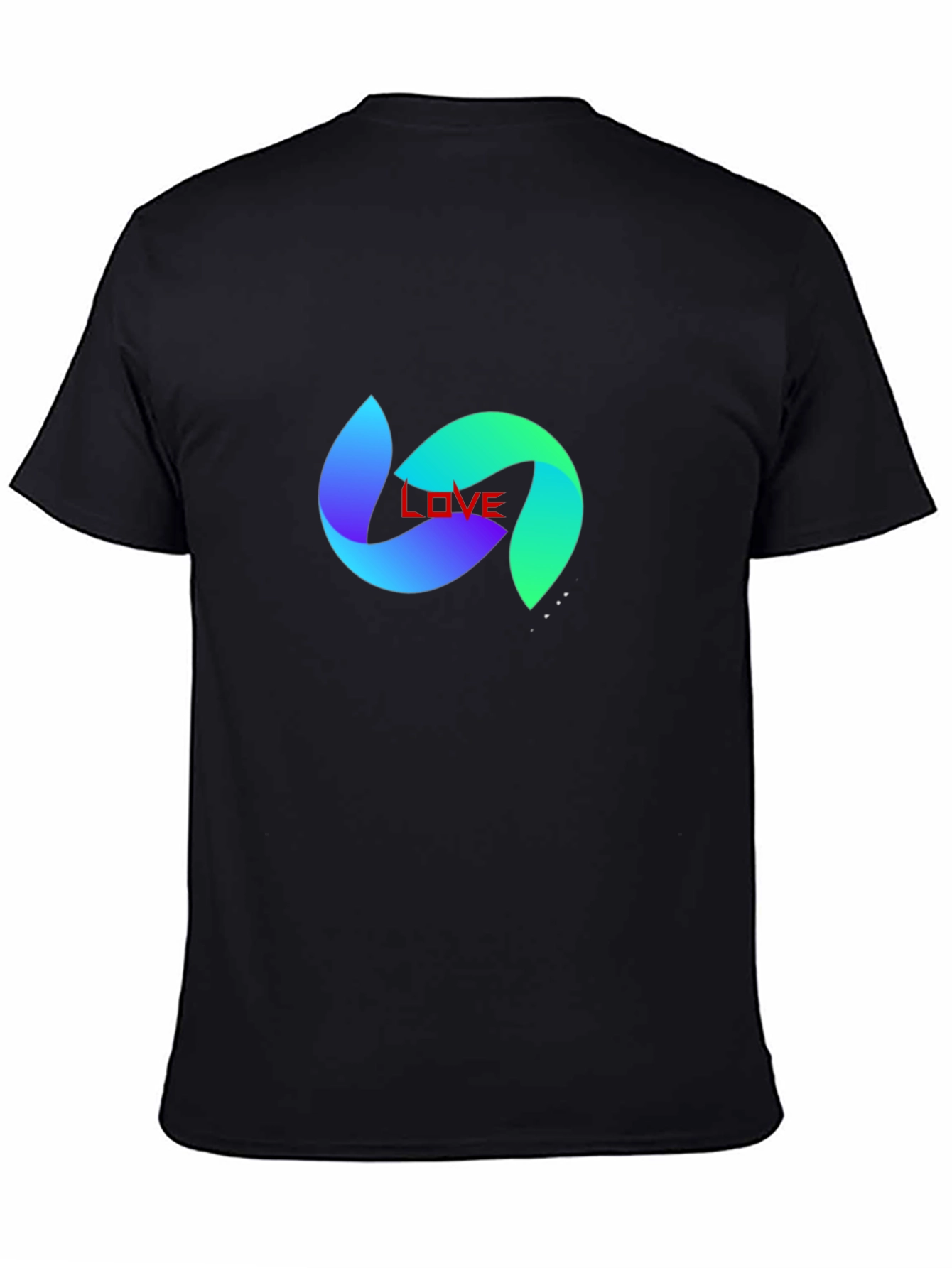 Love Abstract Graphic Print Black T-Shirt