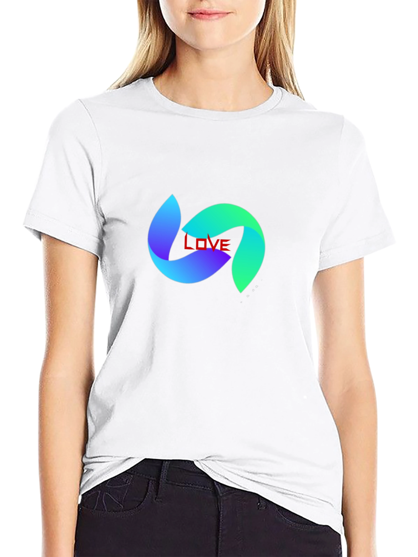 Love Abstract Graphic Print Black T-Shirt