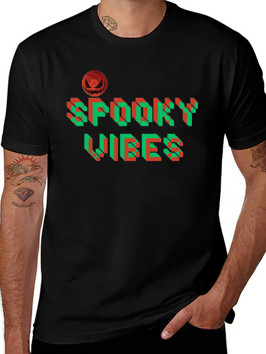 Spooky Vibes Halloween Pixel Art T-Shirt