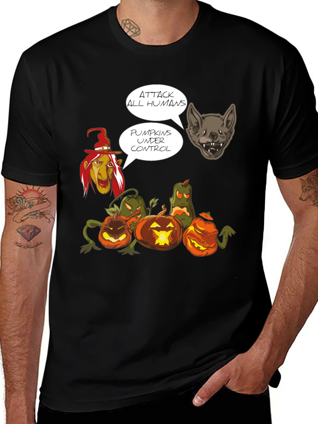 Halloween Pumpkin T-Shirt - Attack All Humans