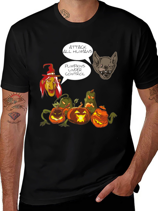 Halloween Pumpkin T-Shirt - Attack All Humans