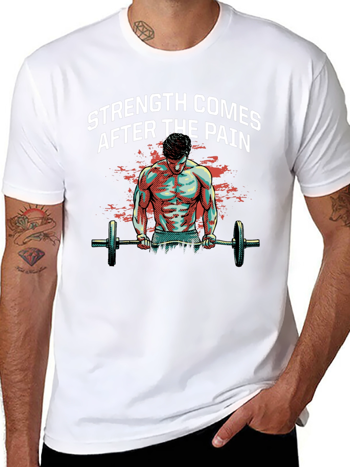 Strength After Pain Graphic T-Shirt - Bodybuilding Gym Wear