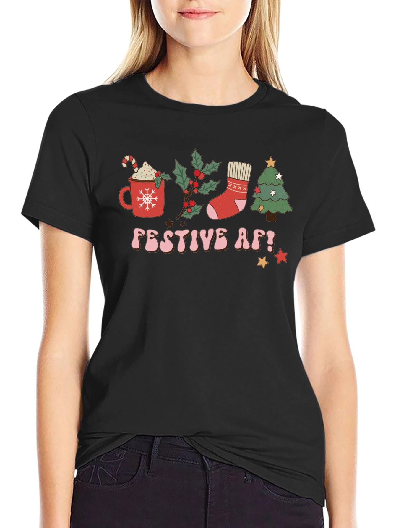 Festive AF T-Shirt - Holiday Celebration Tee
