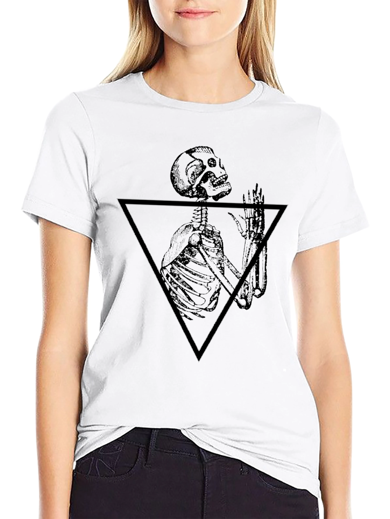 Grim Reaper Triangle Graphic Black T-Shirt