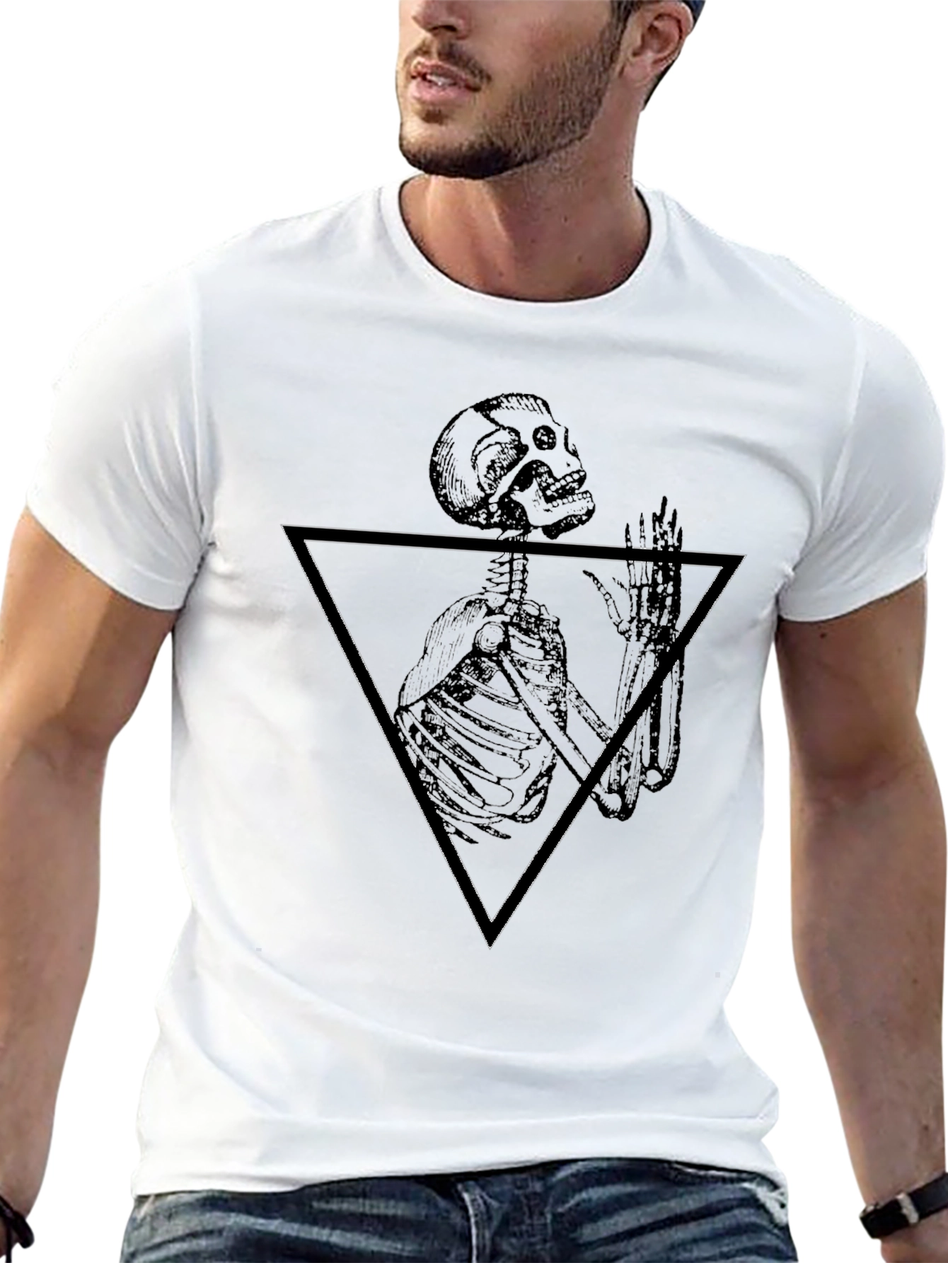 Grim Reaper Triangle Graphic Black T-Shirt