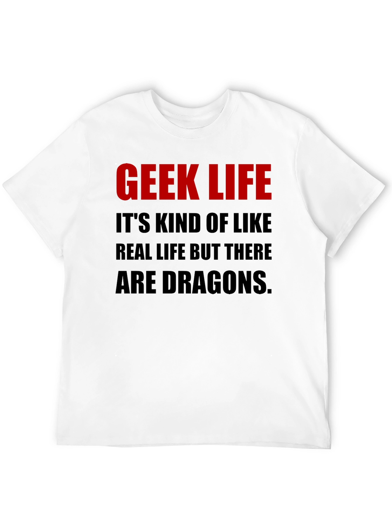 Geek Life Dragon Graphic Tee - Black