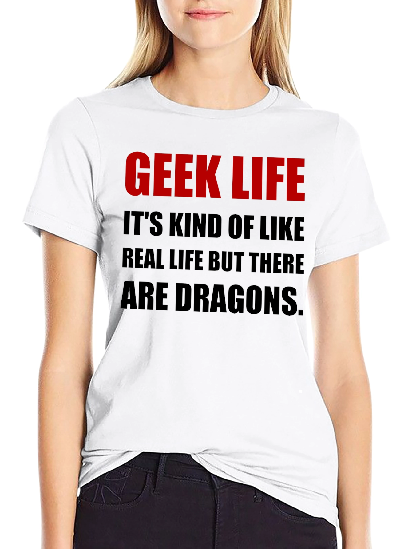 Geek Life Dragon Graphic Tee - Black