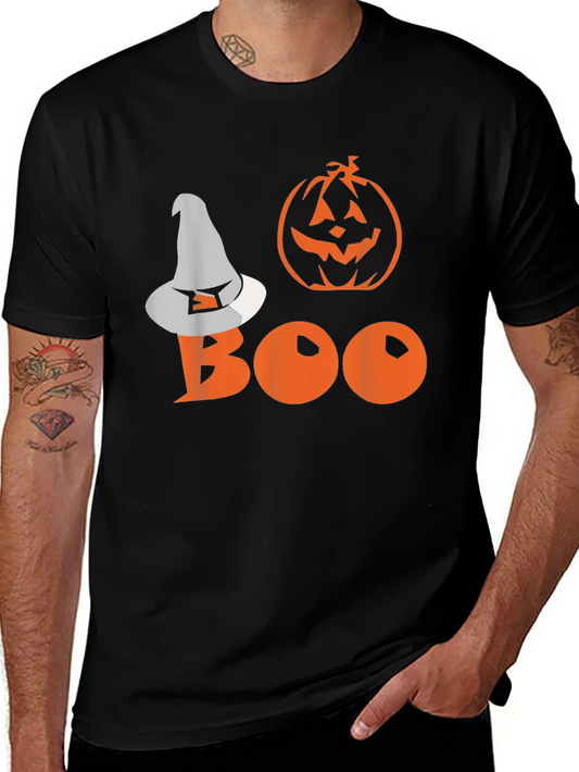 Halloween Boo T-Shirt - Witch Hat Pumpkin Tee