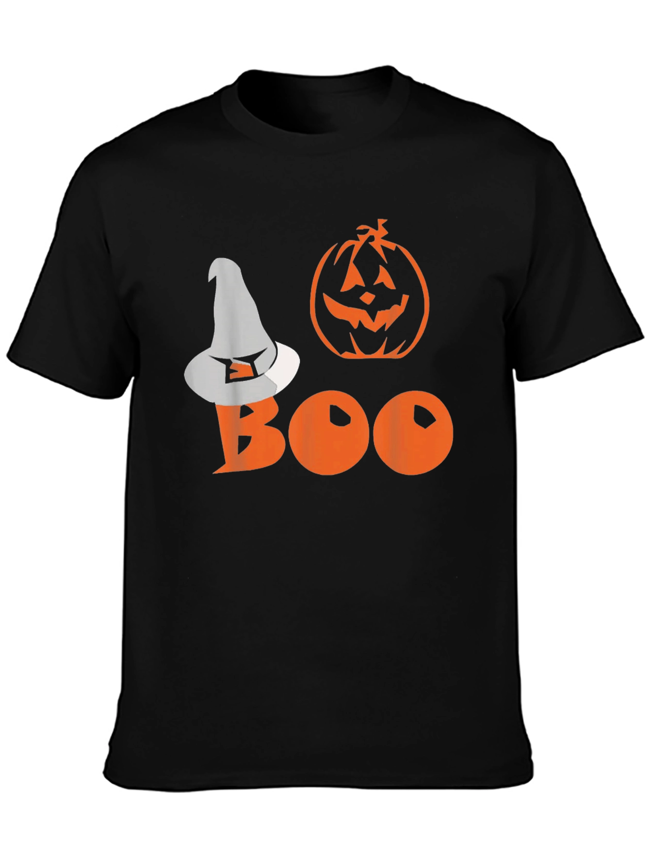 Halloween Boo T-Shirt - Witch Hat Pumpkin Tee