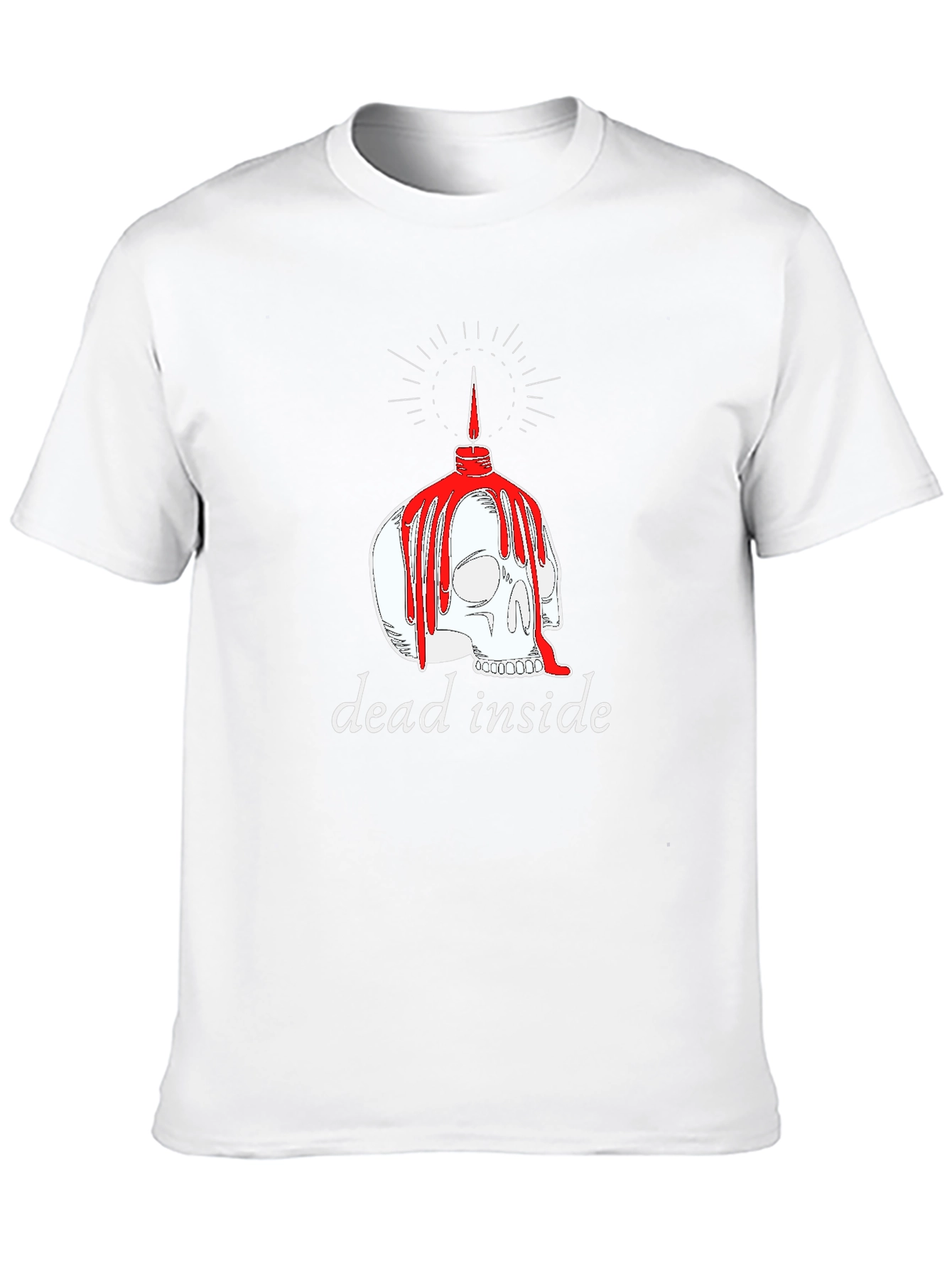 Dead Inside Skull Candle Graphic T-Shirt
