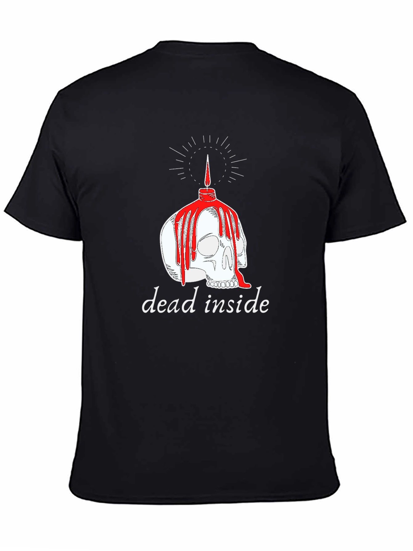 Dead Inside Skull Candle Graphic T-Shirt