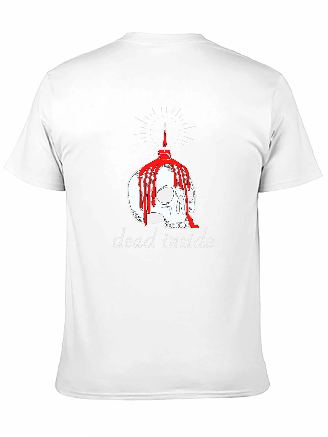 Dead Inside Skull Candle Graphic T-Shirt