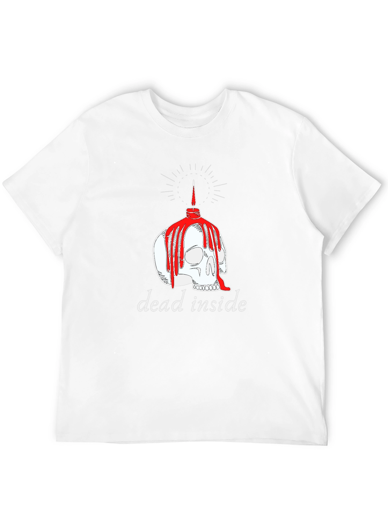 Dead Inside Skull Candle Graphic T-Shirt