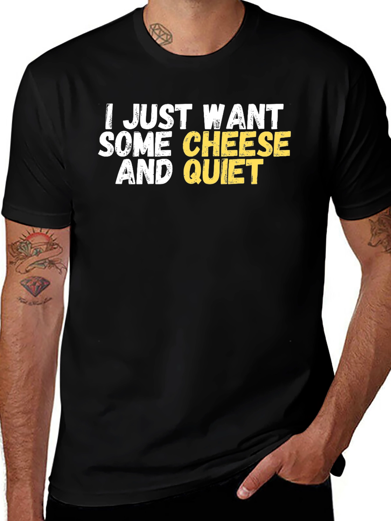 Cheese and Quiet Black T-Shirt