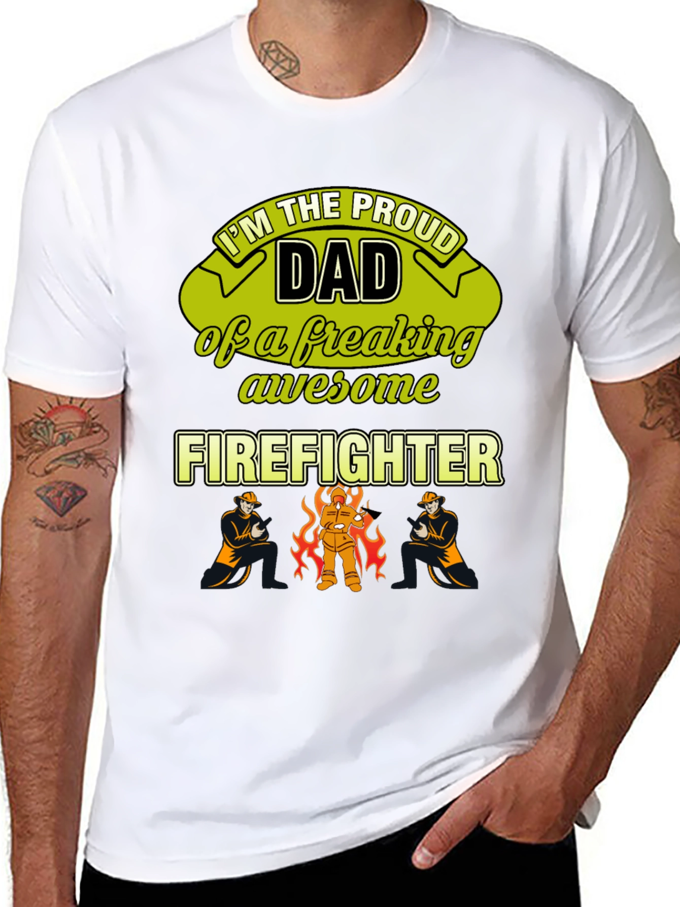 Proud Firefighter Dad T-Shirt