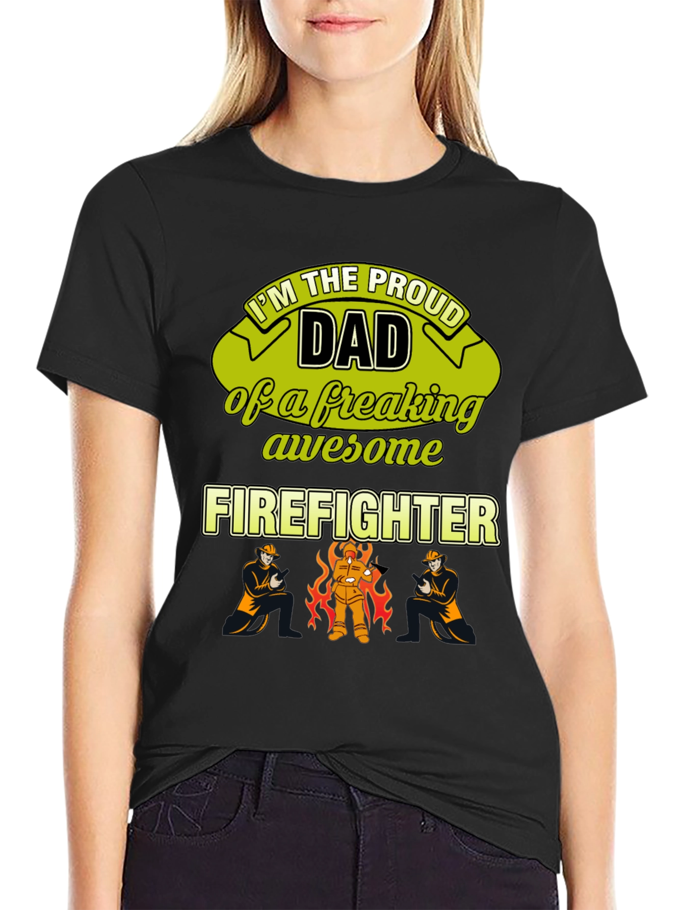 Proud Firefighter Dad T-Shirt