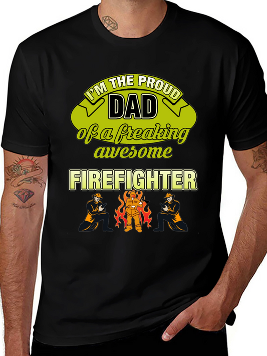 Proud Firefighter Dad T-Shirt