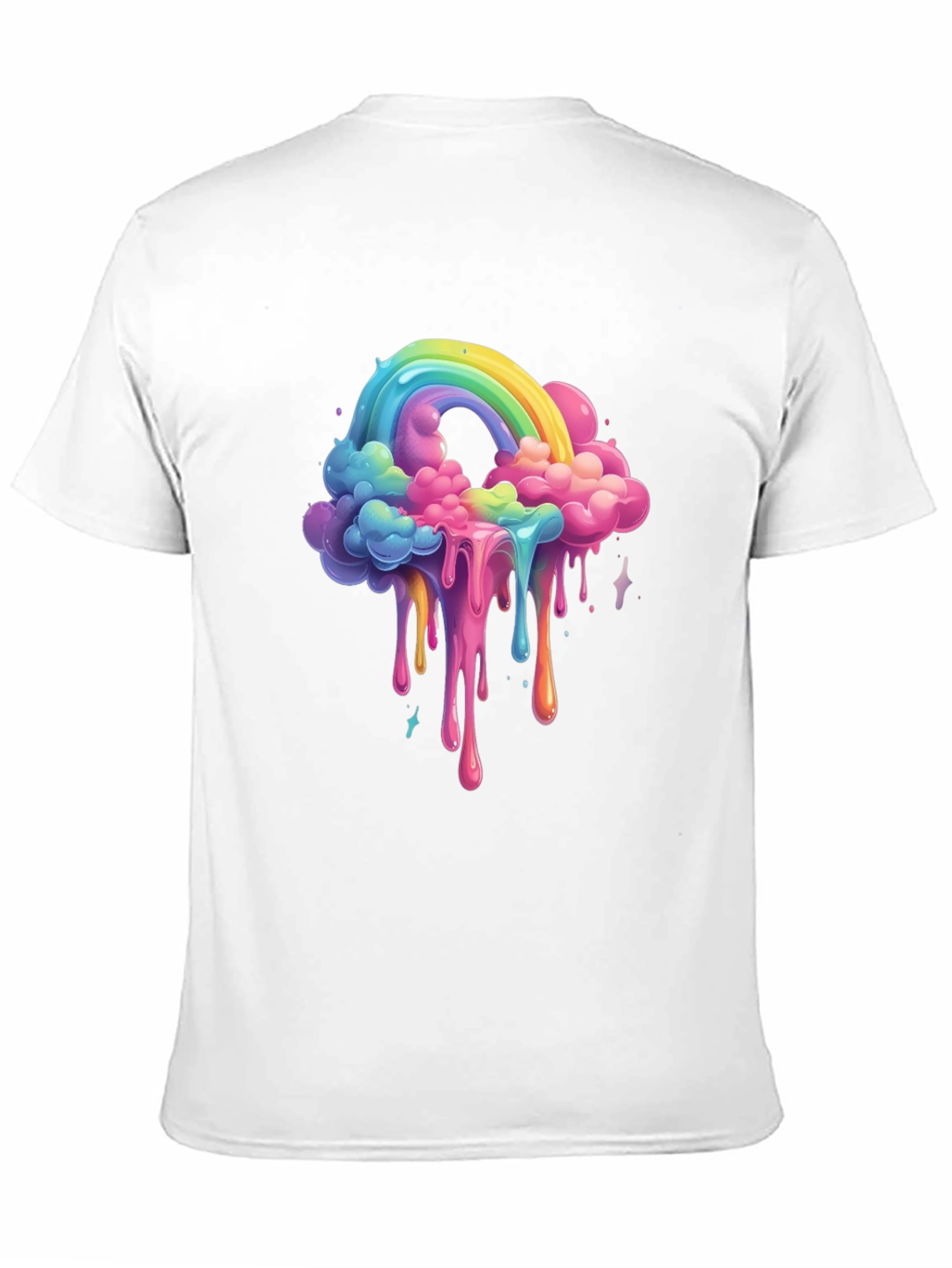 Rainbow Drip Graphic Tee - Unique Cloud Design