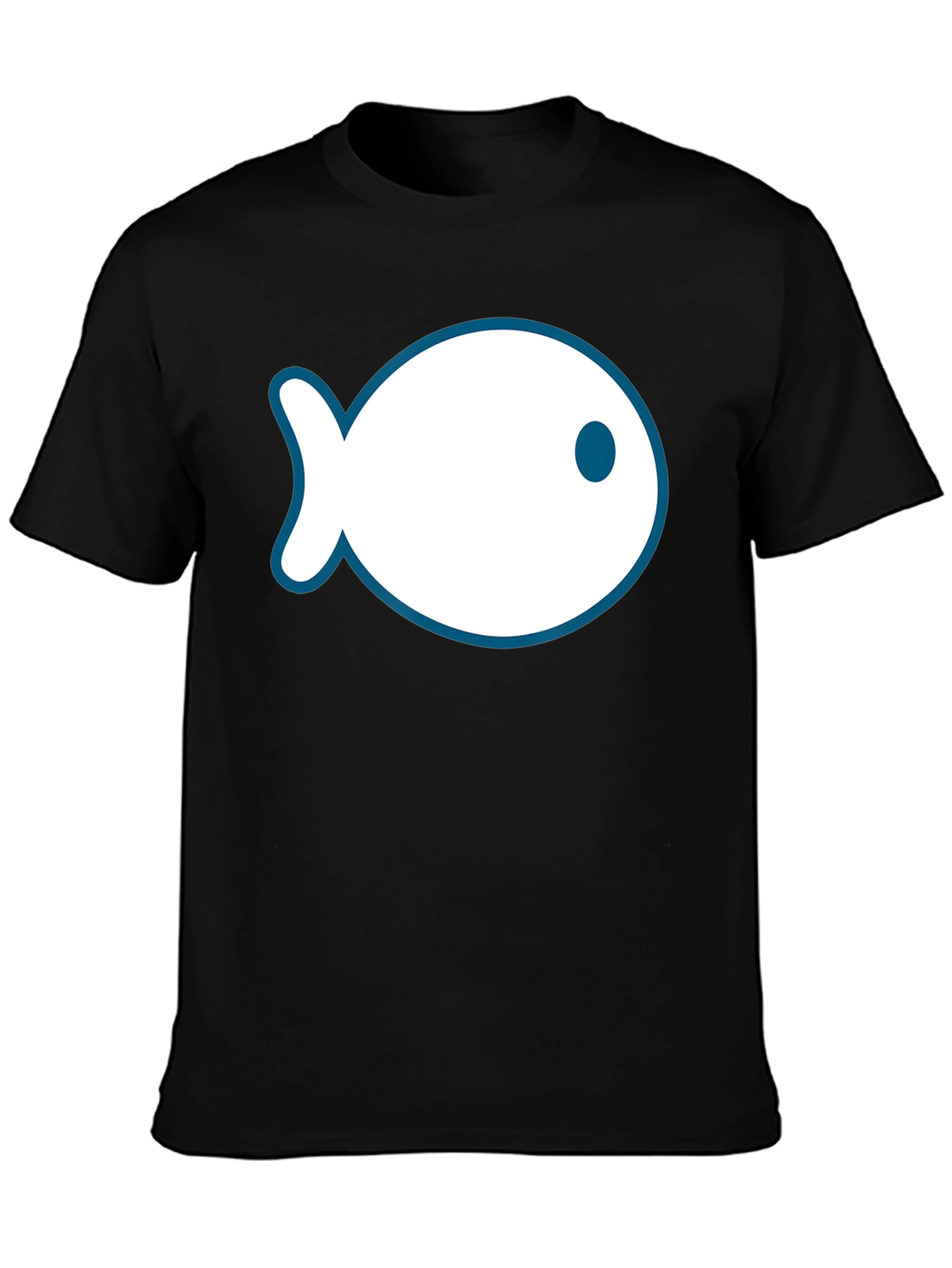 Fish Outline Graphic Tee - Black