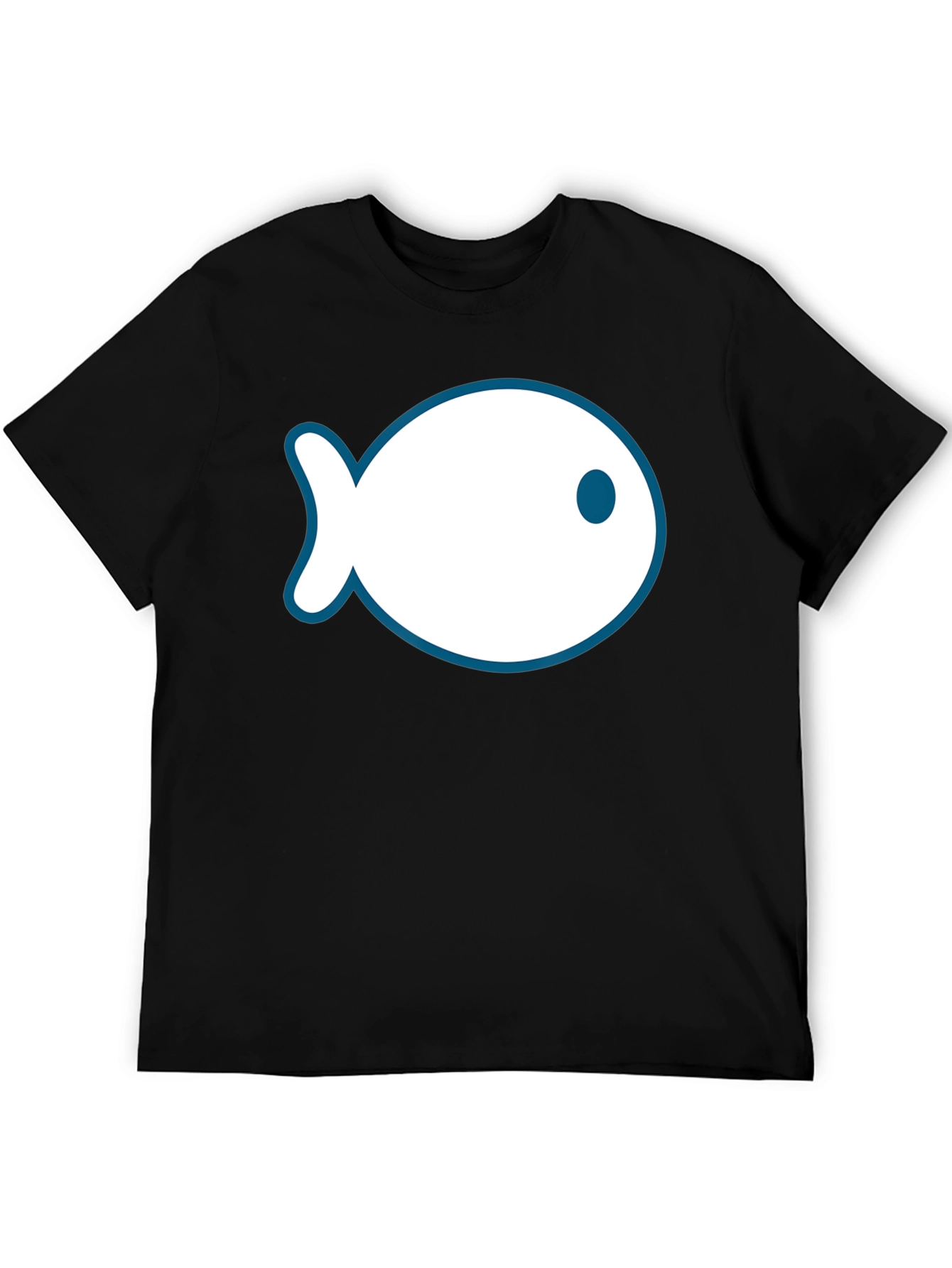 Fish Outline Graphic Tee - Black