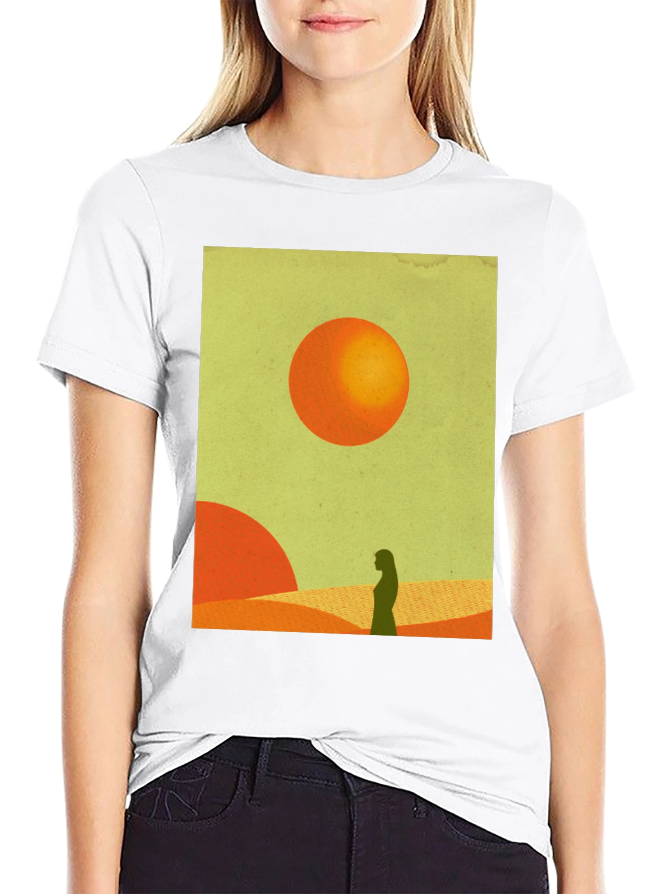 Desert Silhouette Graphic Tee - Modern Art T-Shirt