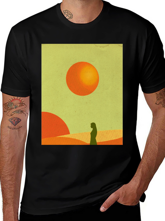 Desert Silhouette Graphic Tee - Modern Art T-Shirt