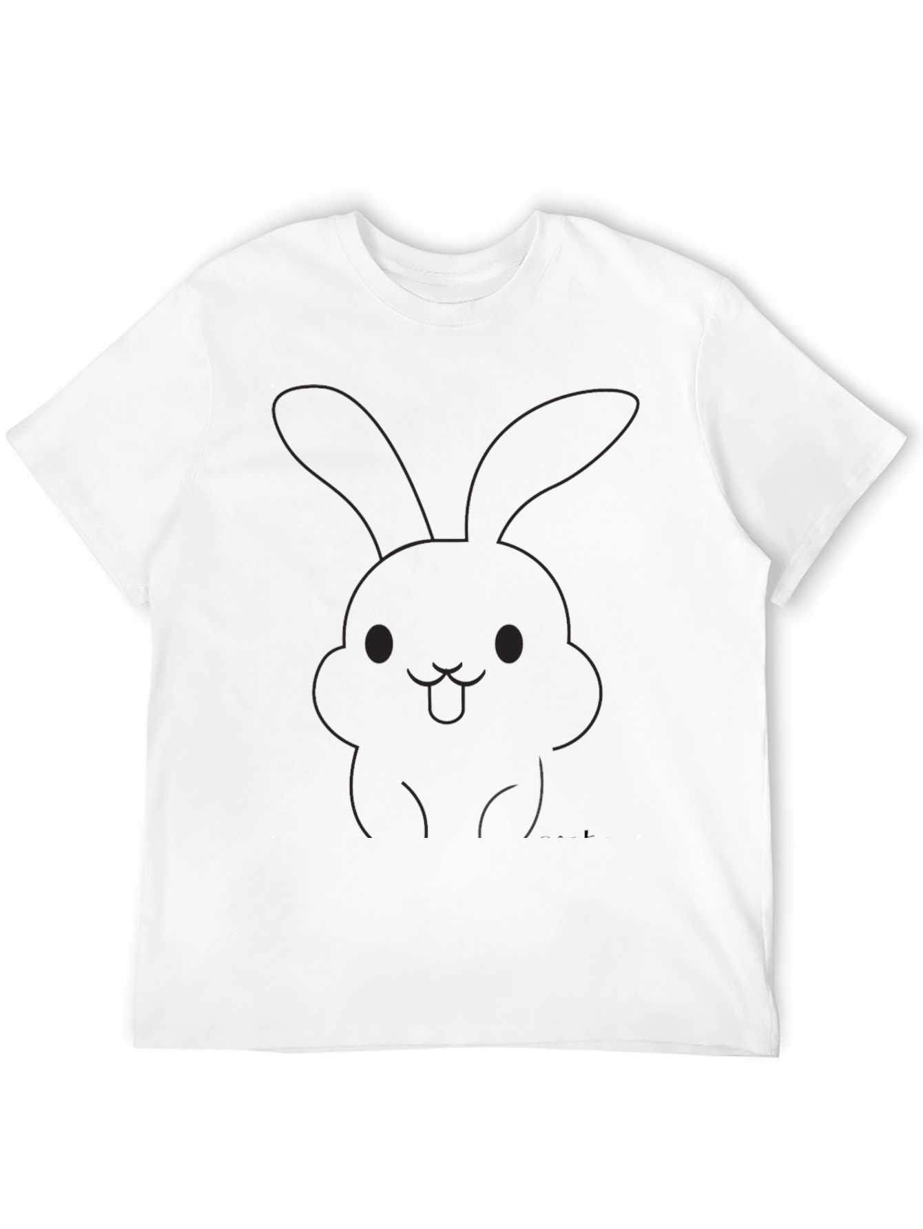 Cute Bunny Graphic T-Shirt - Casual Black Tee