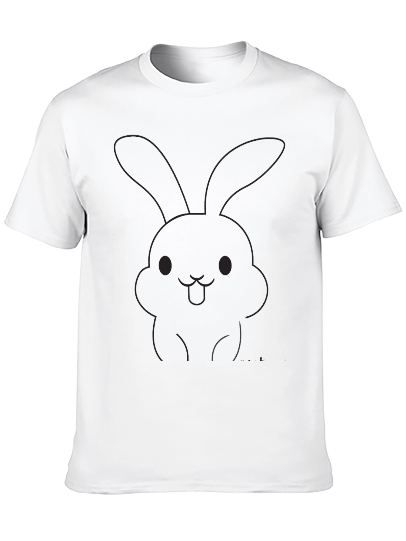 Cute Bunny Graphic T-Shirt - Casual Black Tee
