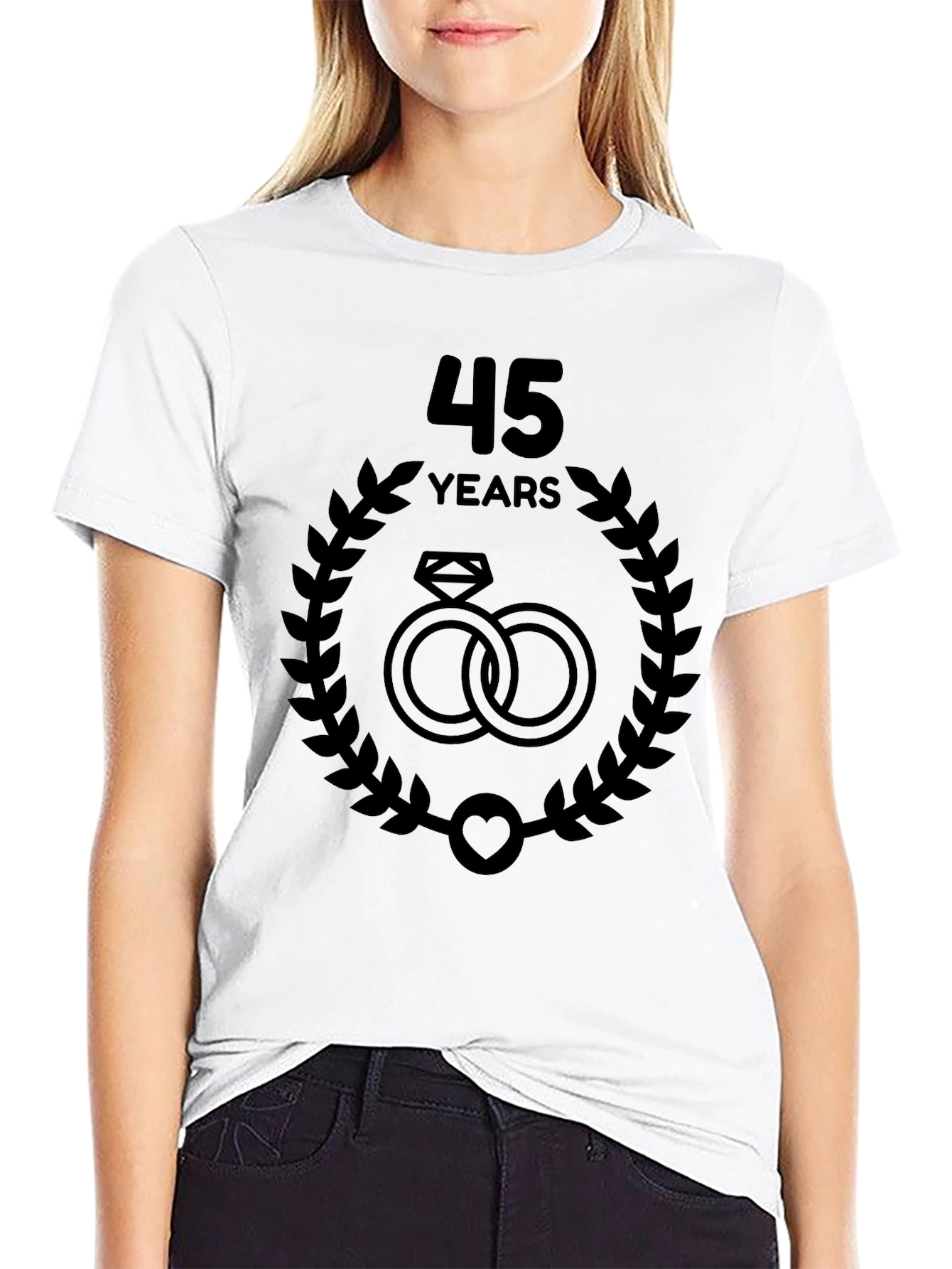 45th Anniversary T-Shirt - Interlocking Rings Design