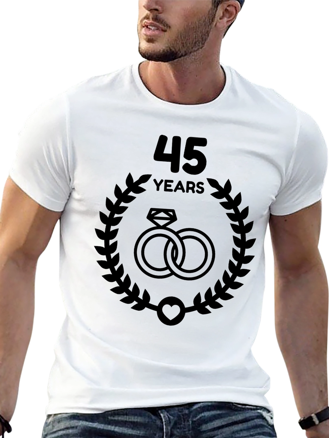 45th Anniversary T-Shirt - Interlocking Rings Design