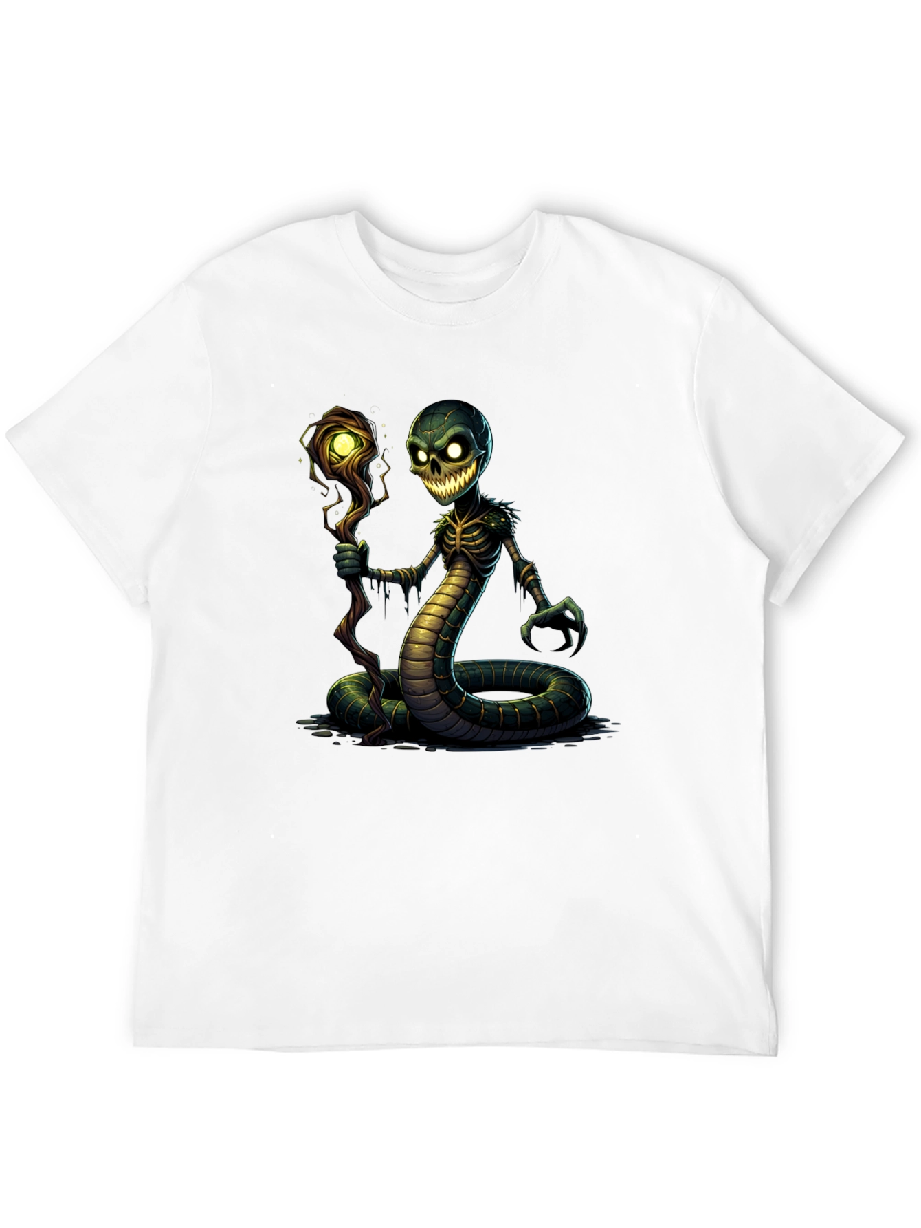 Creepy Snake Skeleton Sorcerer Graphic Tee
