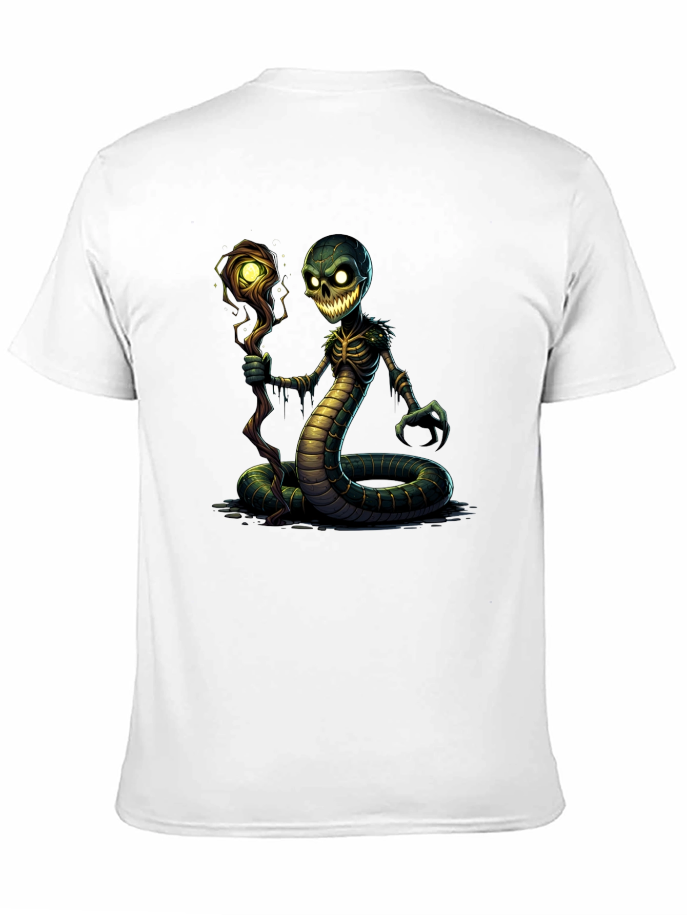 Creepy Snake Skeleton Sorcerer Graphic Tee