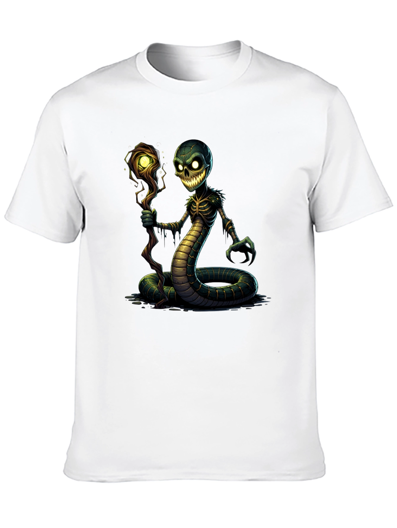 Creepy Snake Skeleton Sorcerer Graphic Tee