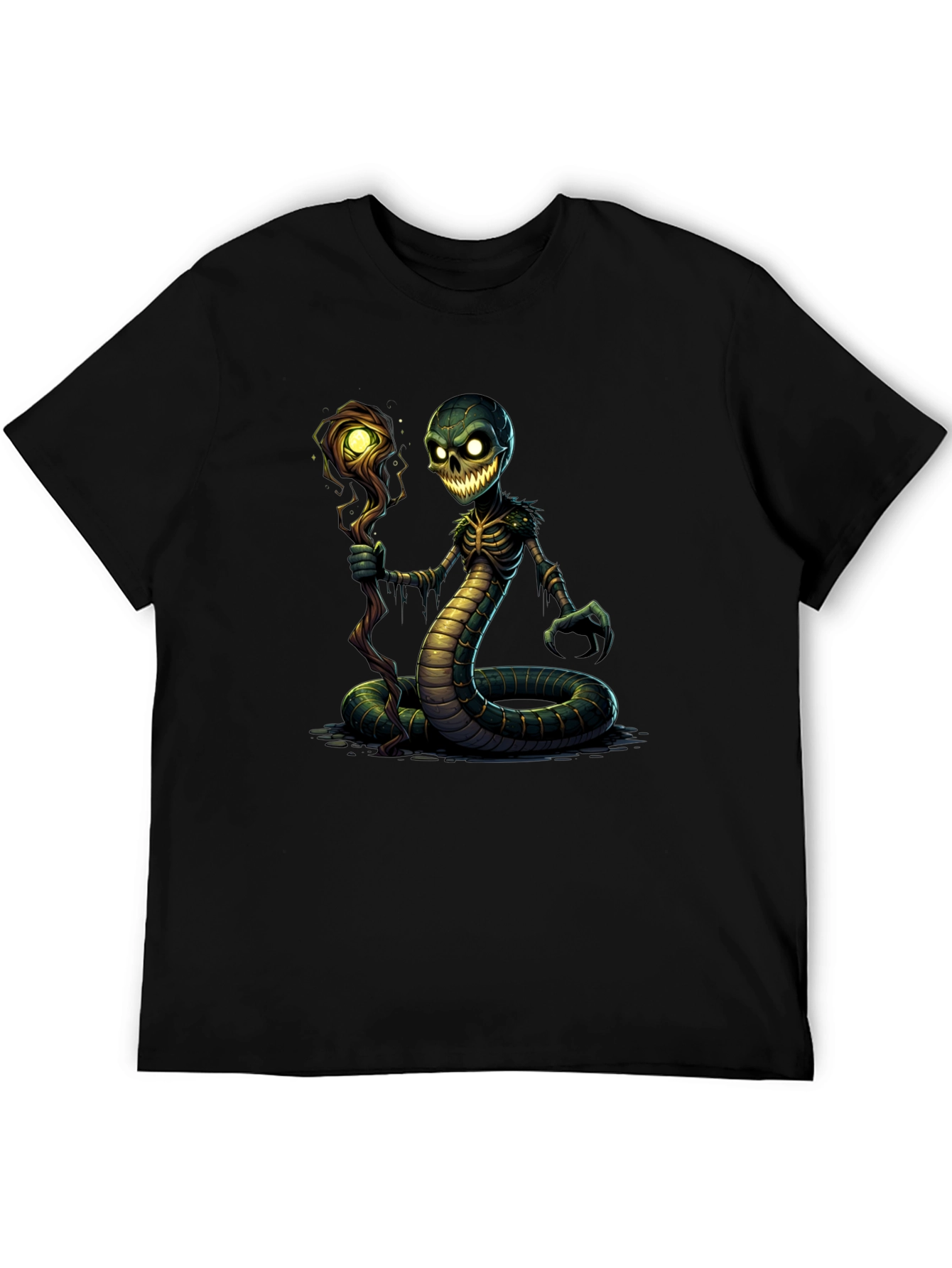 Creepy Snake Skeleton Sorcerer Graphic Tee