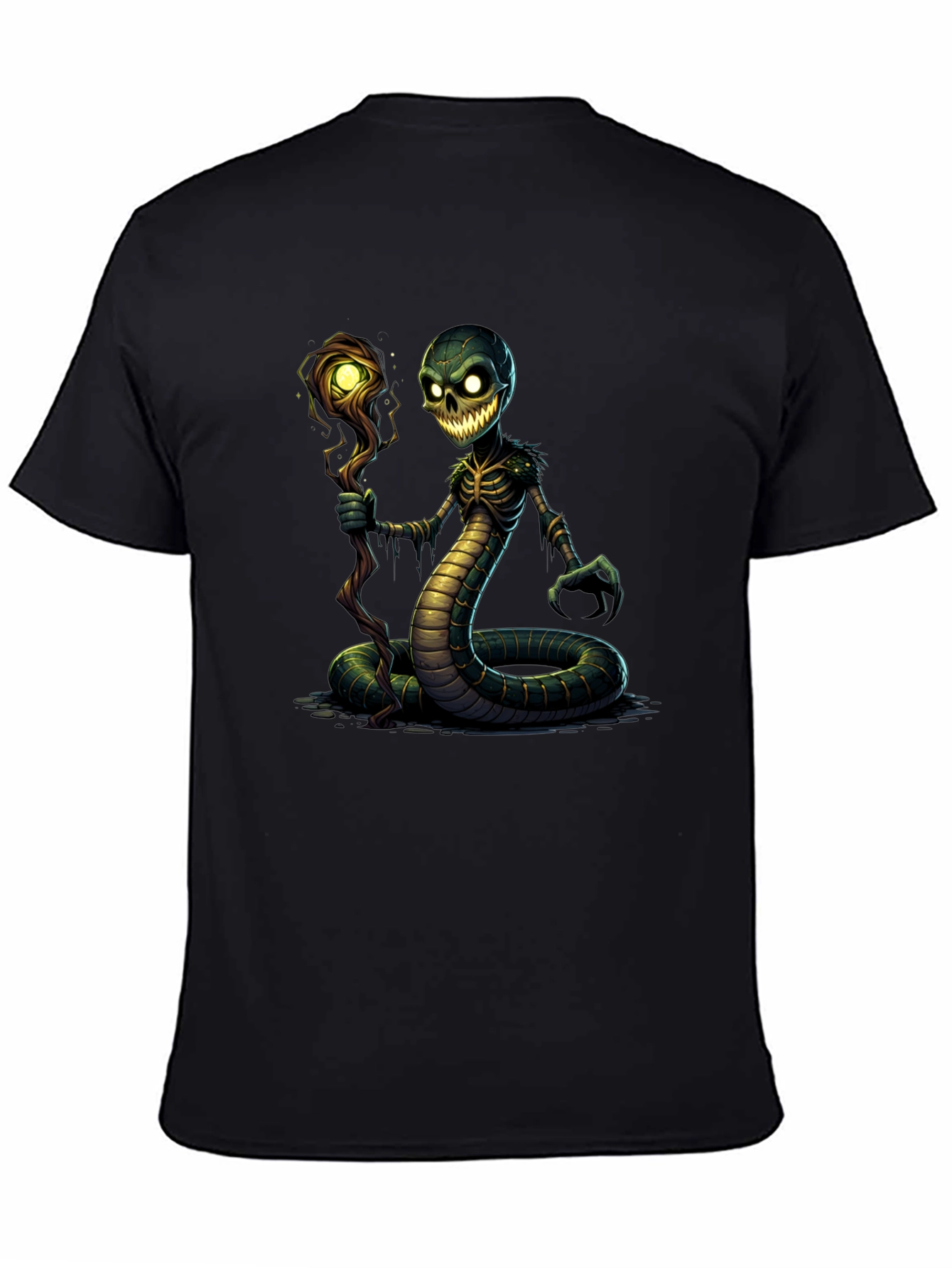Creepy Snake Skeleton Sorcerer Graphic Tee