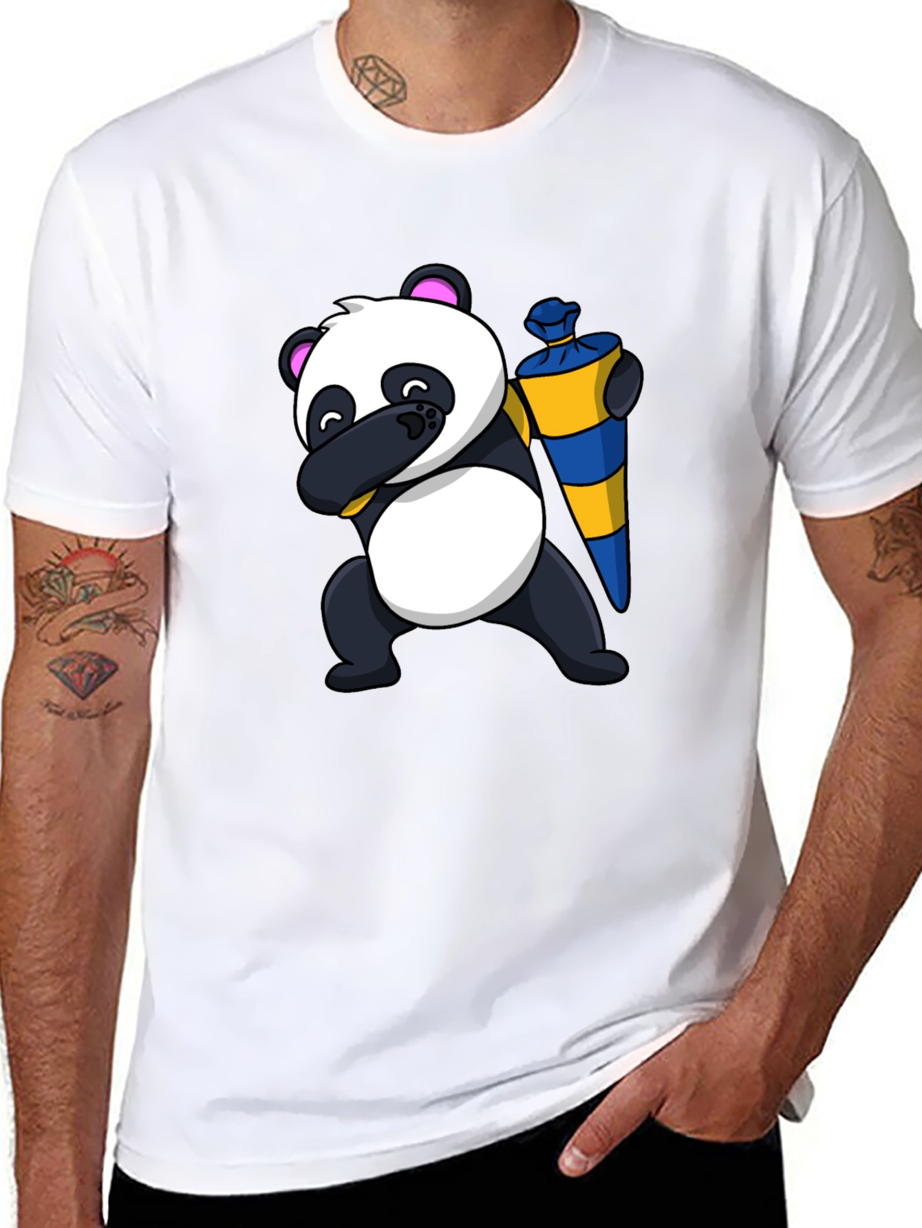 Panda Dab School Cone T-Shirt