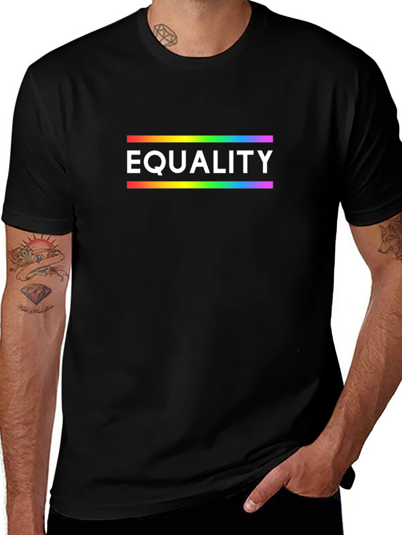 Equality Rainbow Pride T-Shirt - Black